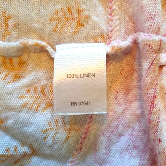 J. Jill 100% Linen Printed Tee Size Medium - Picture 7 of 7